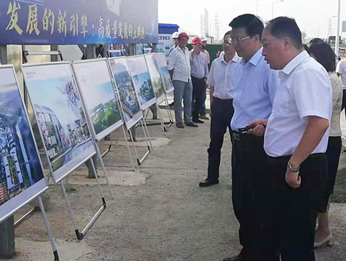 浙江省人大教育科技文化衛(wèi)生委員會(huì)主任委員陳根芳（時(shí)任省教育廳廳長）調(diào)研耀廈承建的浙江建設(shè)職業(yè)技術(shù)學(xué)院上虞校區(qū)項(xiàng)目