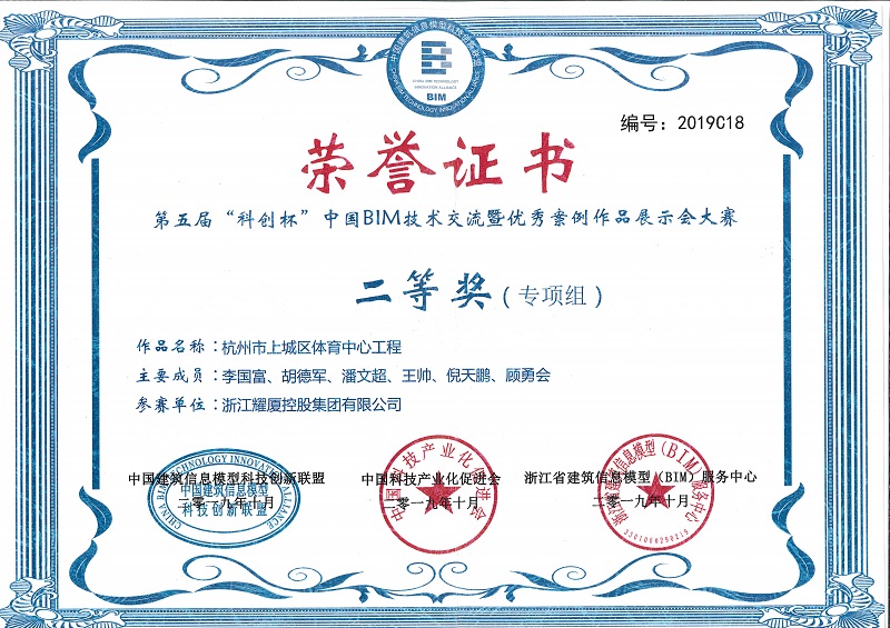 “科創(chuàng)杯”中國(guó)BIM大賽二等獎(jiǎng)